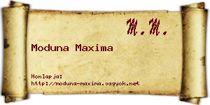 Moduna Maxima névjegykártya